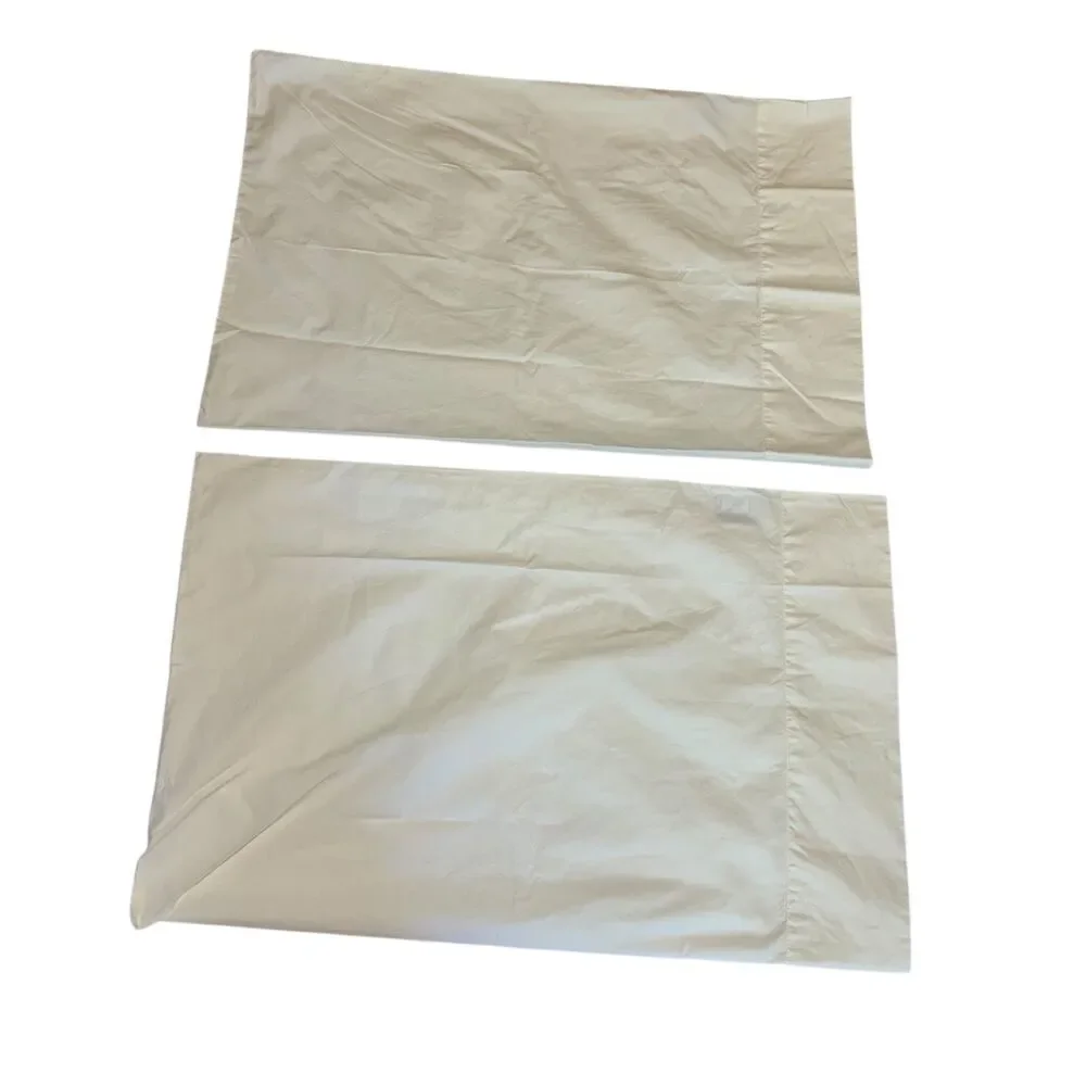 Restoration Hardware Cream Italian Vintage Washed Standard Pillowcase Set of 2